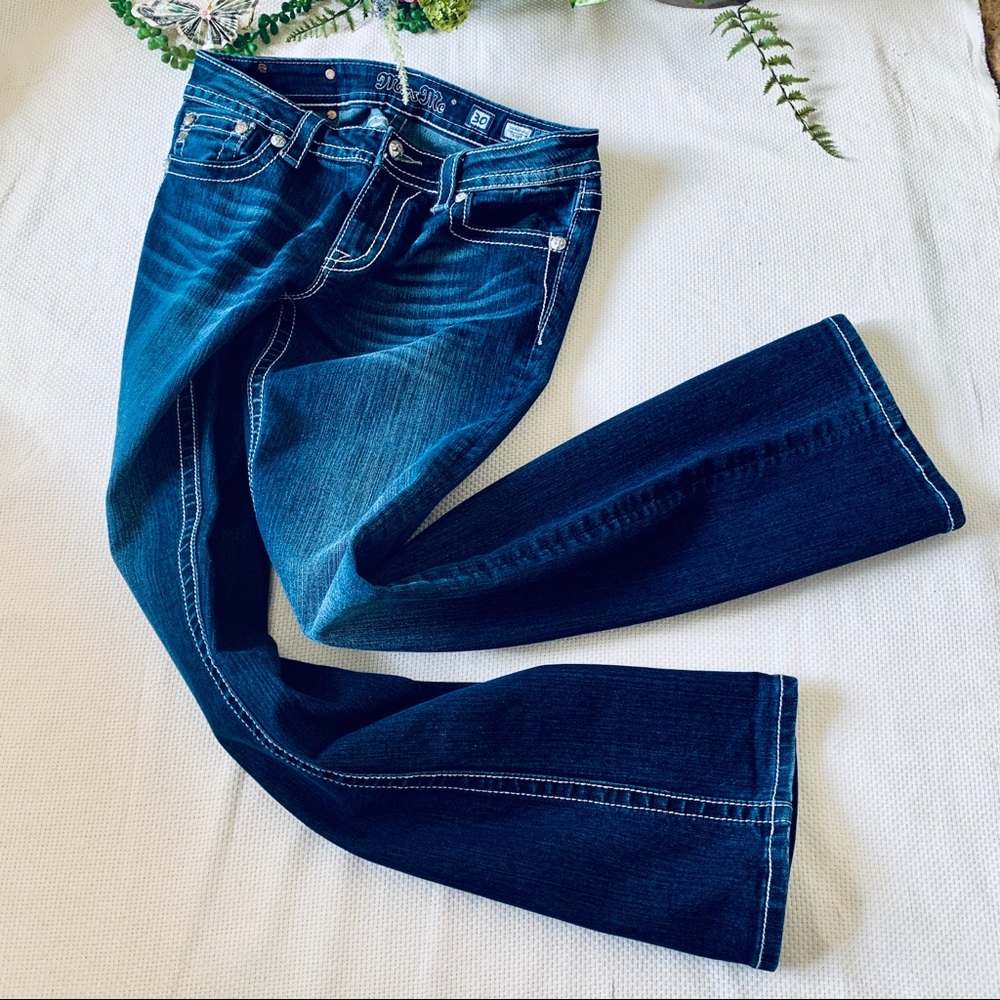 💙 MISS ME 30x34 Bootcut👢Mid-rise Dark Wash Jeans